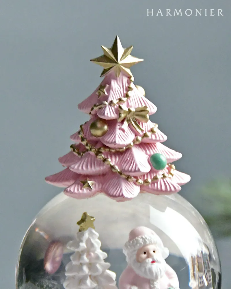 スノードーム/ピンクツリーサンタ｜クリスマス雑貨の通販 ハルモニア