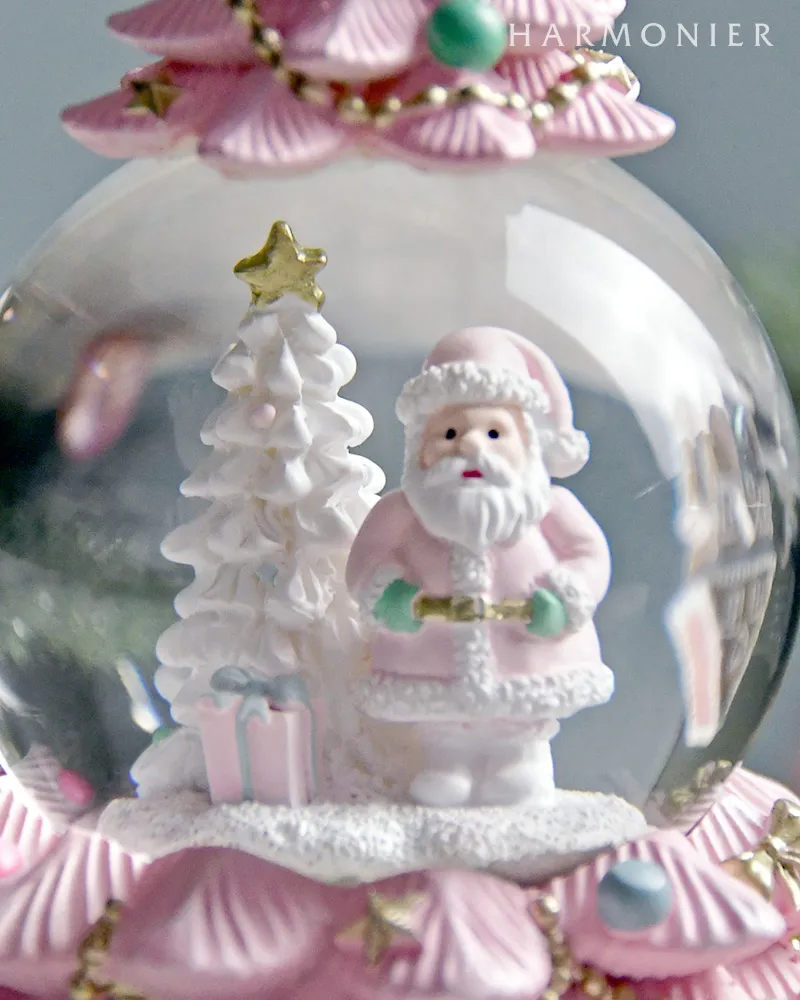 スノードーム/ピンクツリーサンタ｜クリスマス雑貨の通販 ハルモニア