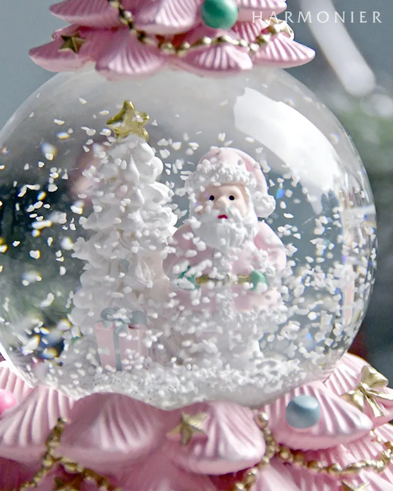 スノードーム/ピンクツリーサンタ｜クリスマス雑貨の通販 ハルモニア