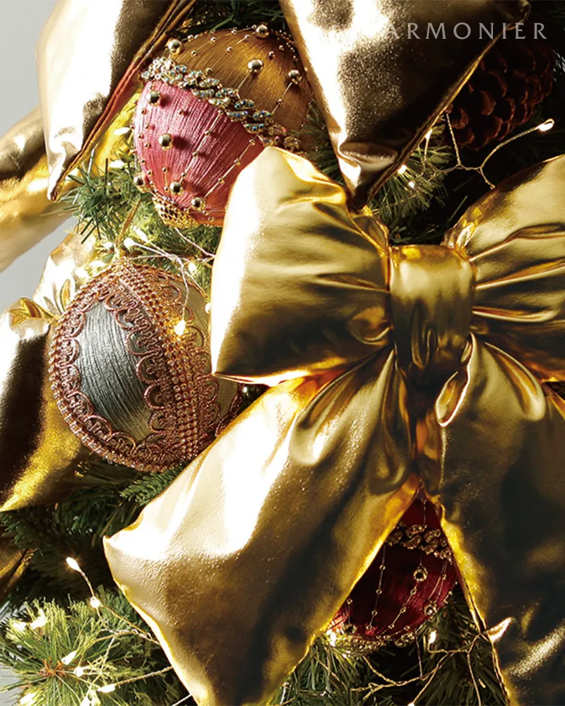 ツートンビーズボールオーナメント10cm（ピンク/レッド/グリーン