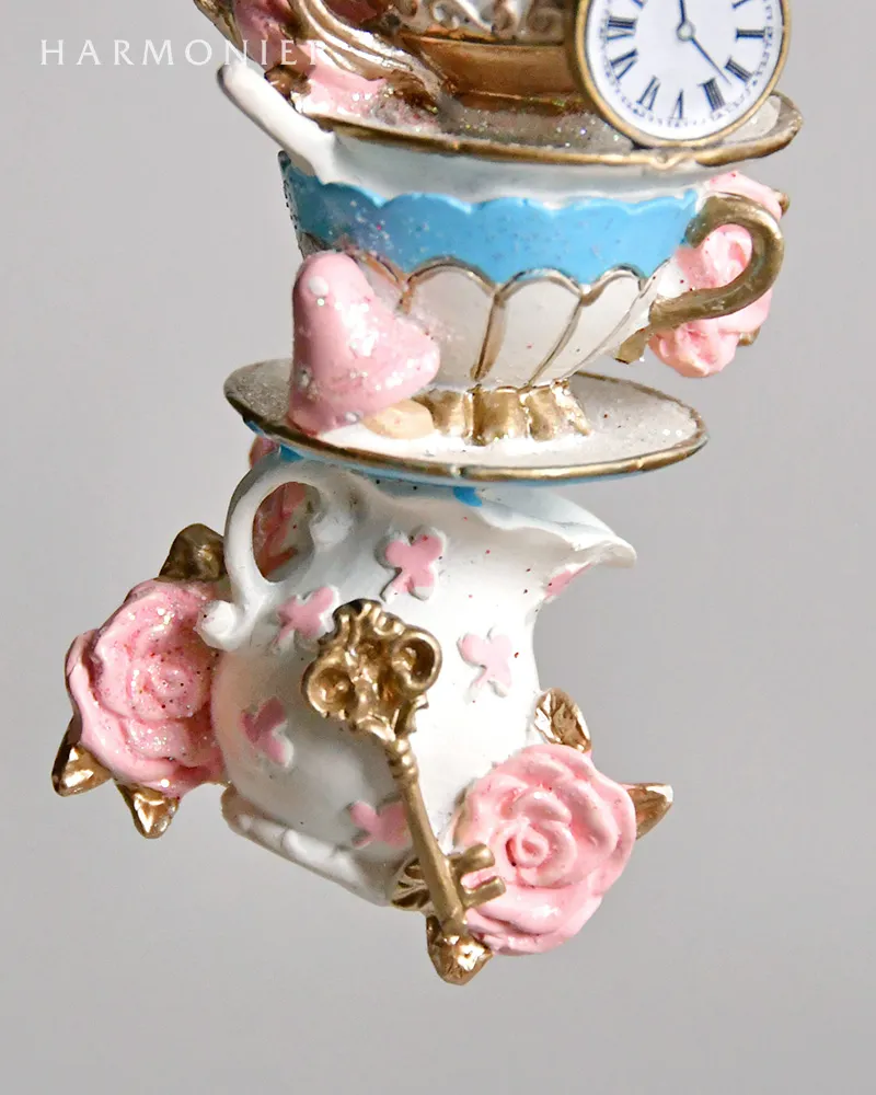 ワンダーランドティーカップオーナメント/パステル（クローバー/リボン