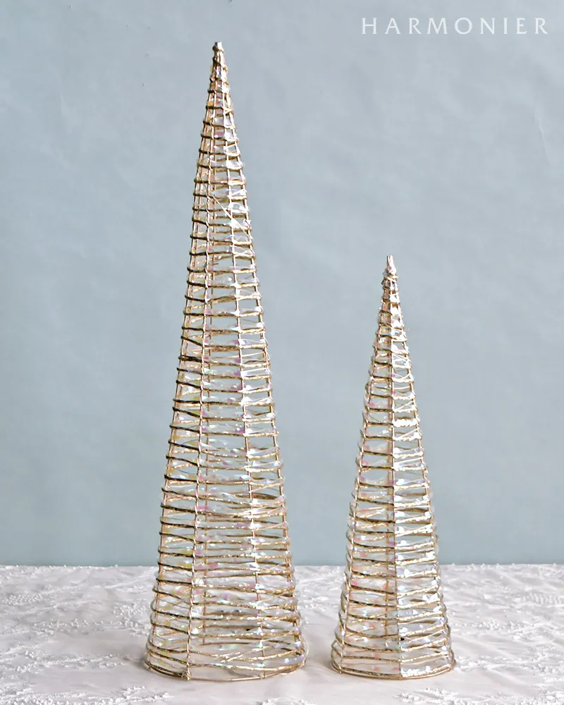 レインボーライトコーンツリーセット/ウォームホワイト60＆40cm