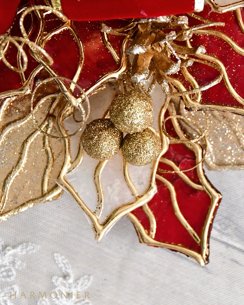 ホーリーリーフカピススワッグアーチ/レッド｜クリスマス雑貨の通販