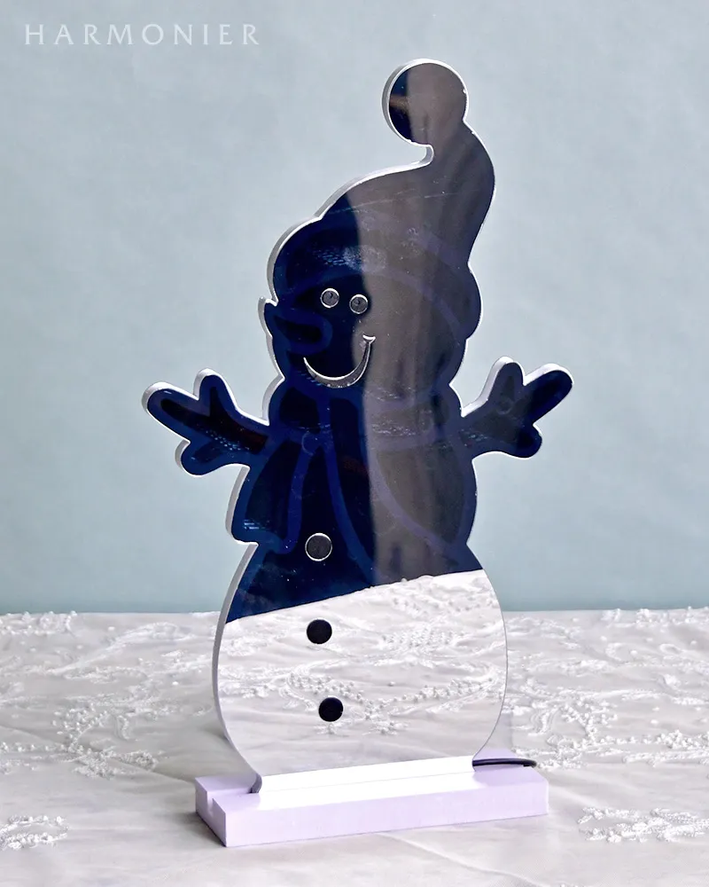 クリスマス　ライトスノーマン LEDモチーフライト おすわりスノーマン クリスマスカラー 高さ38cm