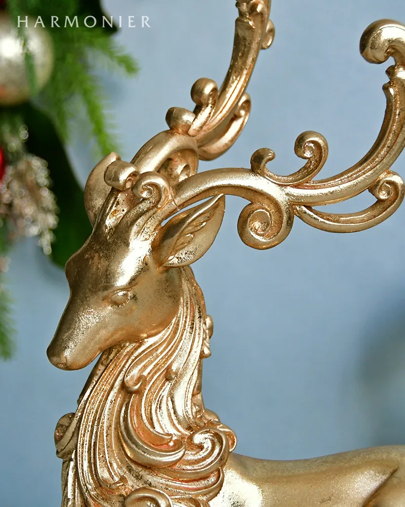 ハルモニア　ゴールドバロックトナカイオブジェ（スタンディング） ゴールドトナカイオブジェ/スタンディング｜クリスマス雑貨の通販