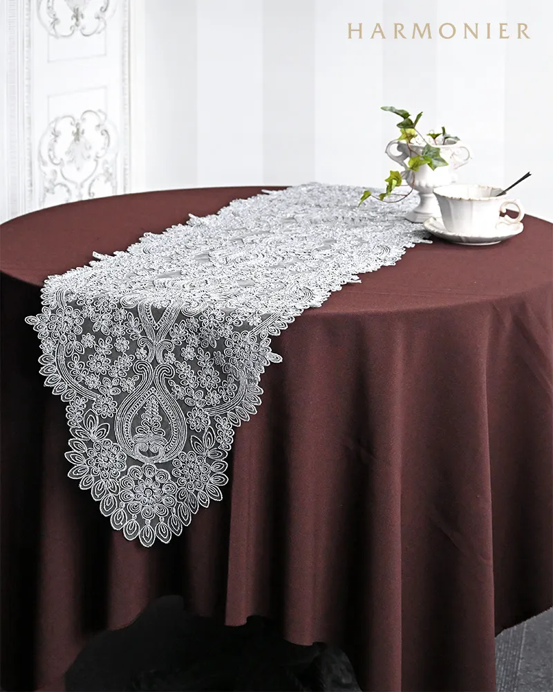 エトロペイズリー柄のテーブルランナー ノーブルテーブルランナー/シルバー40x140cm | 輸入雑貨の通販