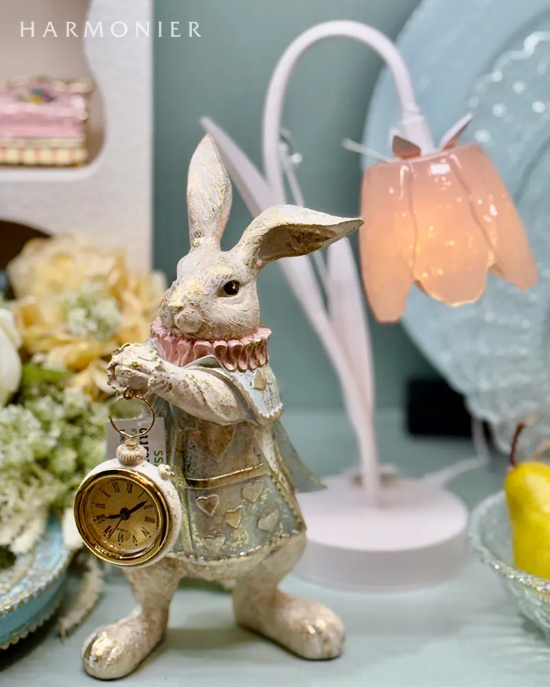 バロックラビットクロック/パステルブルー | 輸入雑貨の通販ハルモニア