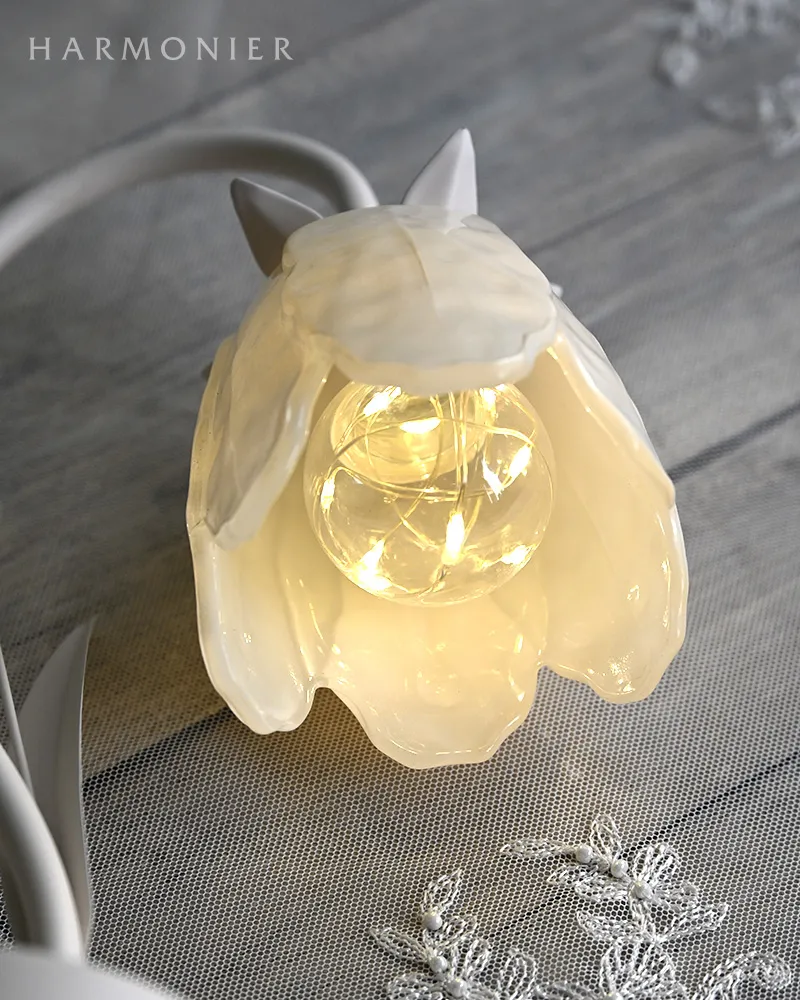 フラワーランプスタンド/ホワイト※電池・USB仕様（typeｰCコード付属