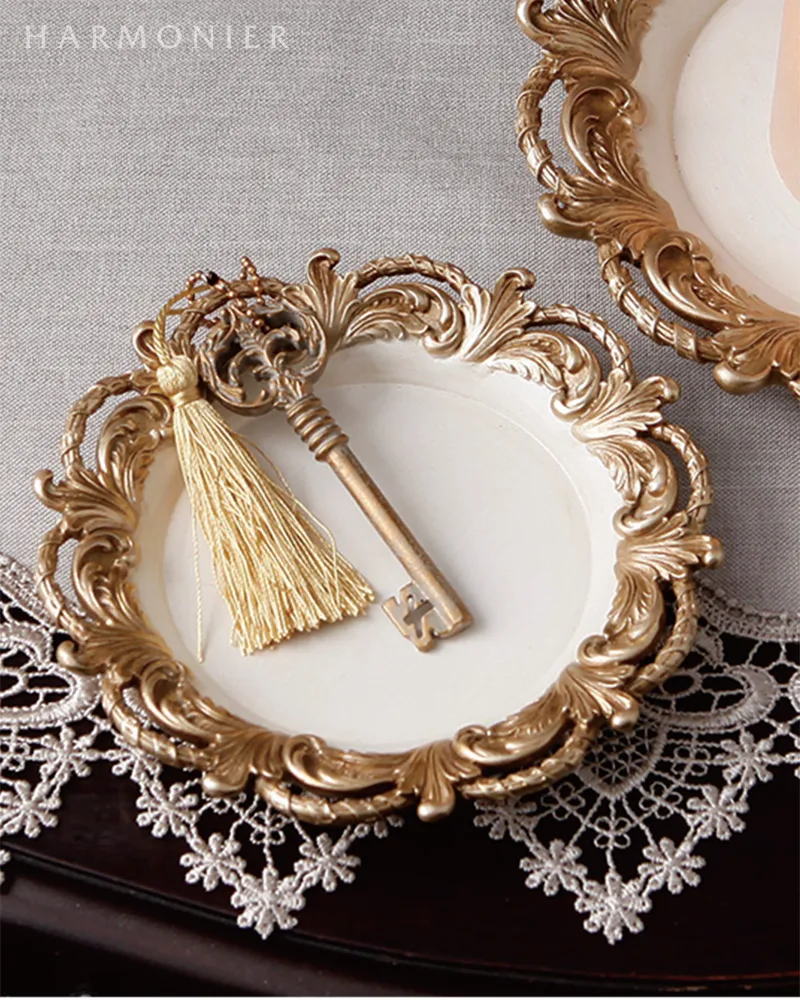 アンティークゴールドメタルミラートレイ | 輸入雑貨の通販ハルモニア