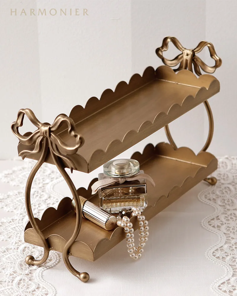 ゴールドリボンメタル2段シェルフ | 輸入雑貨の通販ハルモニア web store