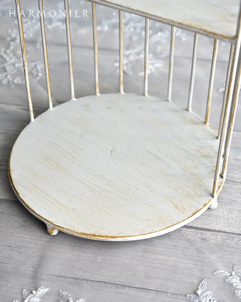 シャビーホワイトバードケージシェルフ2段 | 輸入雑貨の通販ハルモニア