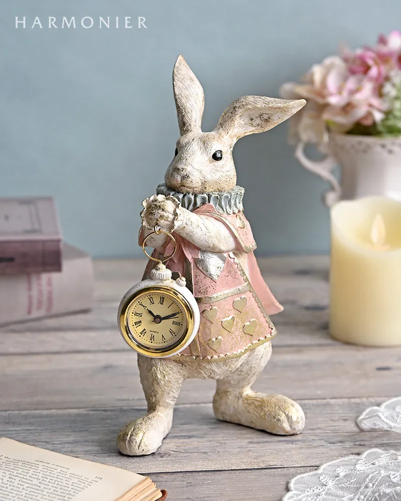 バロックラビットクロック/パステルピンク | 輸入雑貨の通販ハルモニア