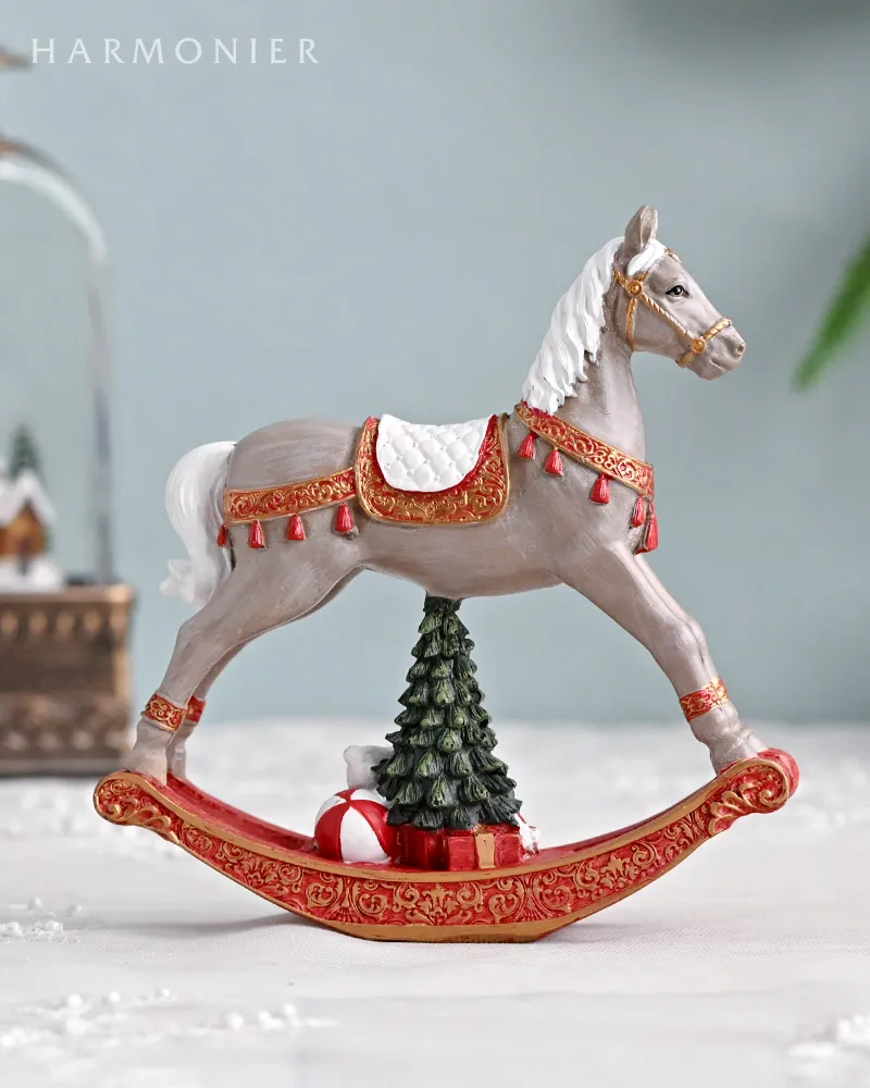 く*ん様 木製馬のロッキングホースクリスマス飾りオルゴール ビンテージロッキングホースオブジェ｜クリスマスグッズ | 輸入雑貨の