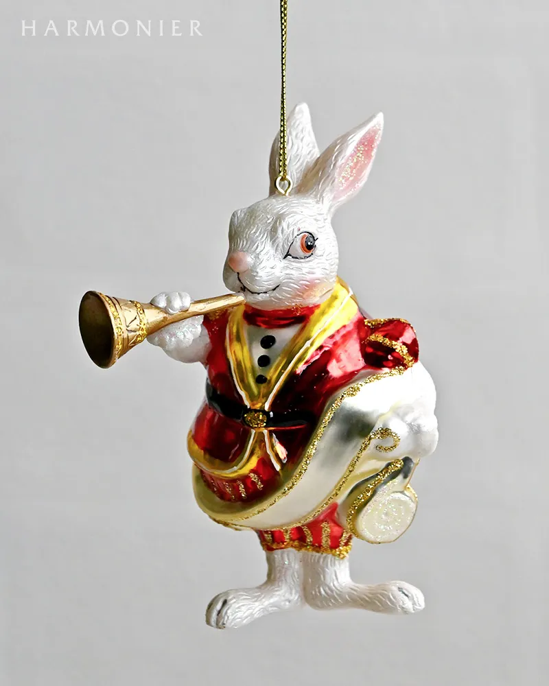 ガラスオーナメント/ホワイトラビット｜クリスマスグッズ | 輸入雑貨の