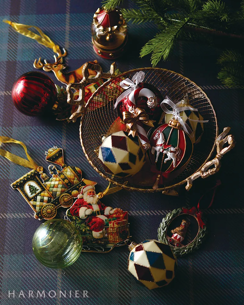 marimekko クリスマスオーナメント 2個セット グラスダイヤオーナメント/マルチ2コセット8cm｜クリスマス雑貨の通販