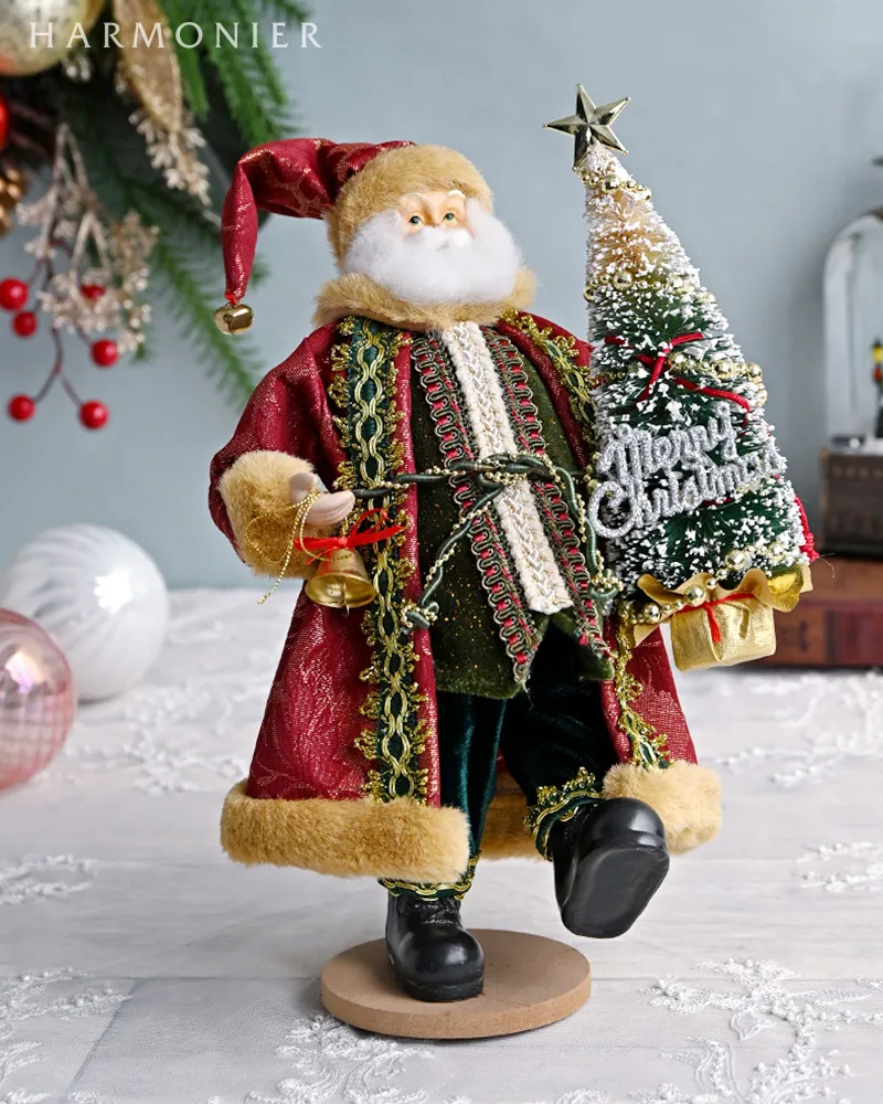 サンタクロースフィギュア/レッドコートツリー31cm｜クリスマスグッズ