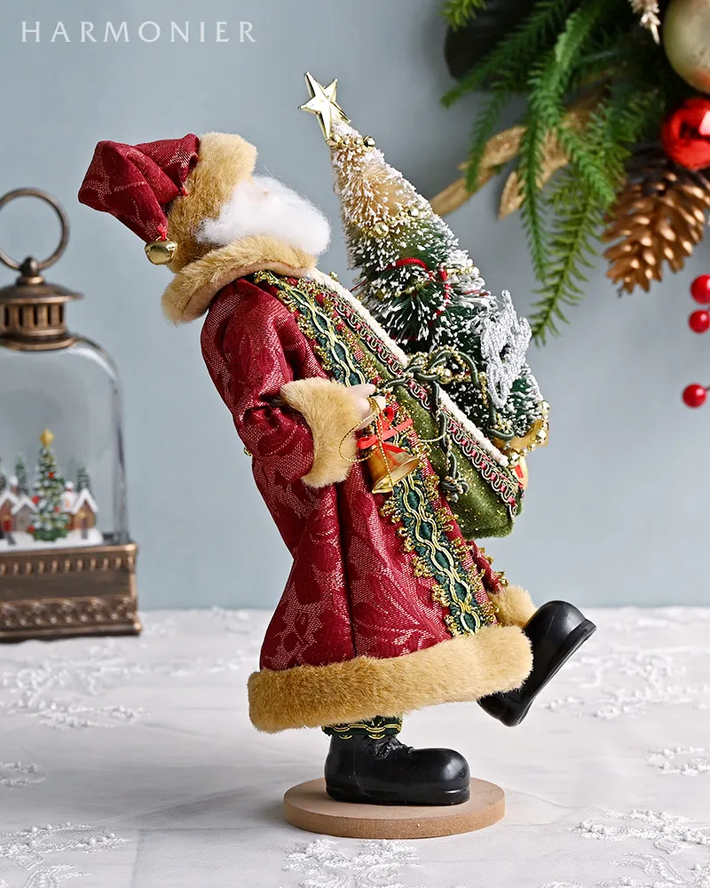 サンタクロースフィギュア/レッドコートツリー31cm｜クリスマスグッズ