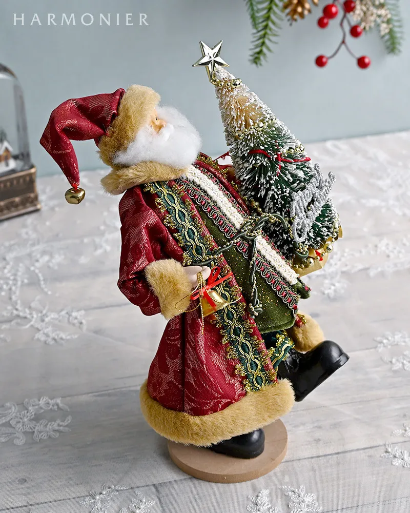 サンタクロースフィギュア/レッドコートツリー31cm｜クリスマスグッズ