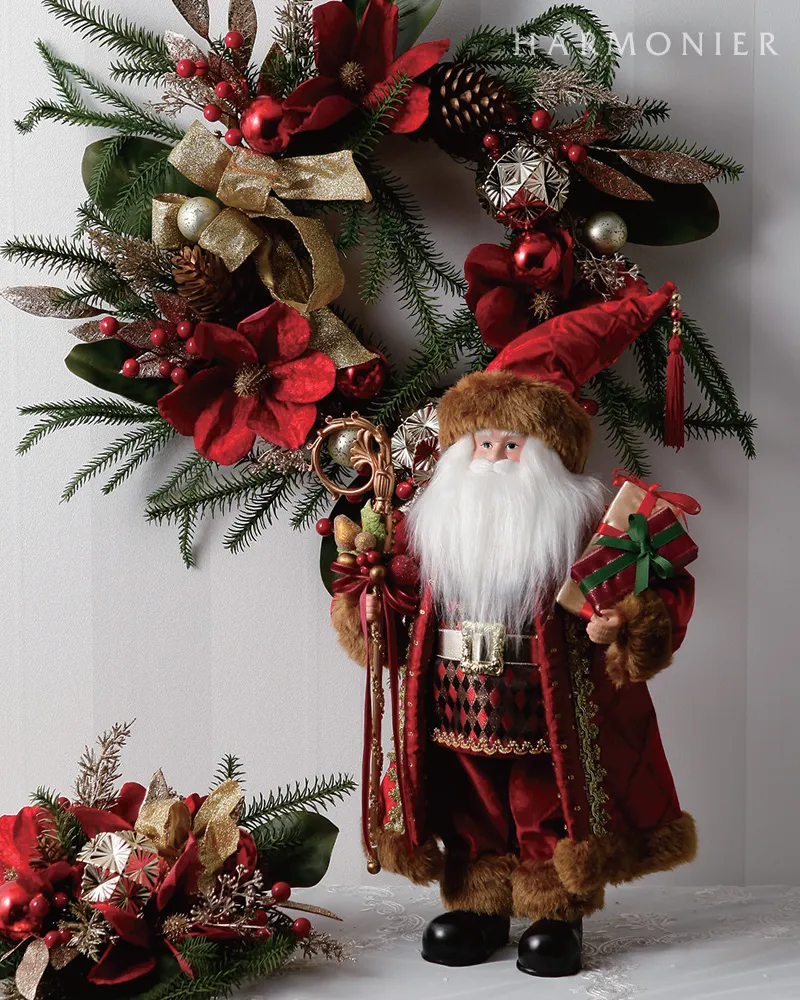 レッドマグノリアクリスマスリース50cm｜クリスマス雑貨の通販