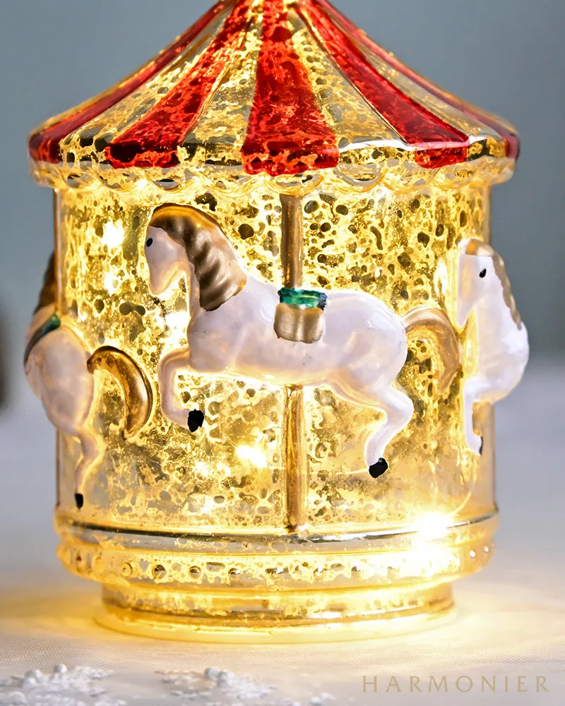 LEDガラスカルーセルオブジェ※電池式｜クリスマスグッズ | 輸入雑貨の