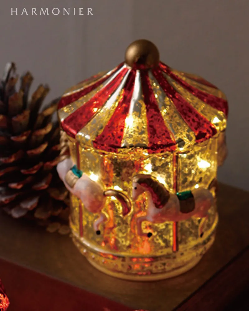 LEDガラスカルーセルオブジェ※電池式｜クリスマスグッズ | 輸入雑貨の