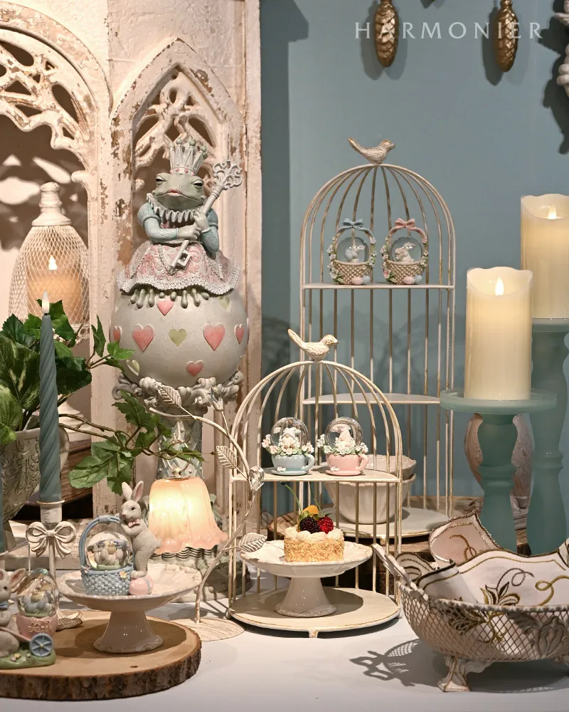 シャビーホワイトバードケージシェルフ3段 | 輸入雑貨の通販ハルモニア