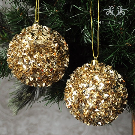 ゴールドクラッシュボールオーナメント2コセット クリスマス雑貨の通販 ハルモニア Web Store 旧マテリ
