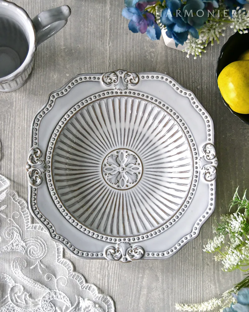 ディアナパスタプレートグレー22cm｜輸入食器・雑貨の通販 | 輸入雑貨