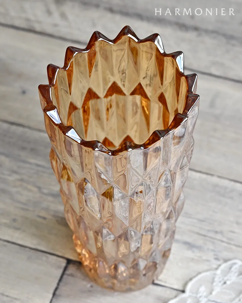 （貴重）Baccarat 花瓶　ベース　六角形　ヘキサゴン　ブートンドール ヘキサゴンカットガラスベース/アンバー（R） | 輸入雑貨の通販