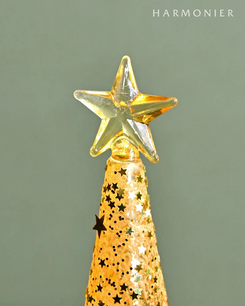 LEDデコゴールドツリーM 20cm｜クリスマス雑貨の通販 ハルモニア web