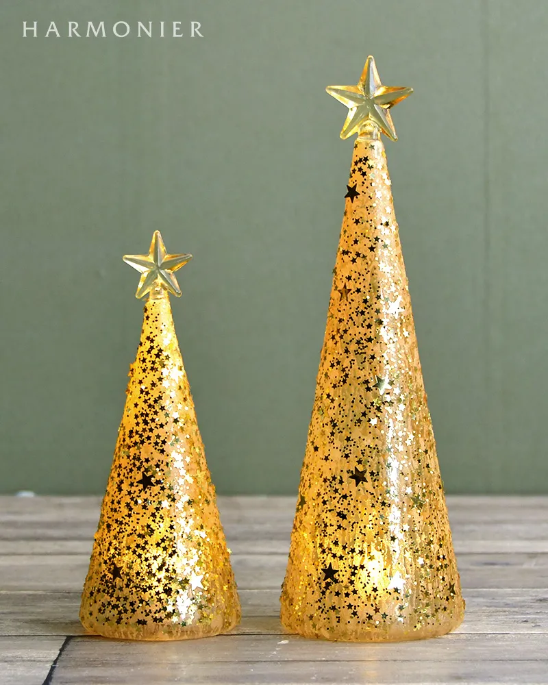 LEDデコゴールドツリーXL 28cm｜クリスマス雑貨の通販 ハルモニア web