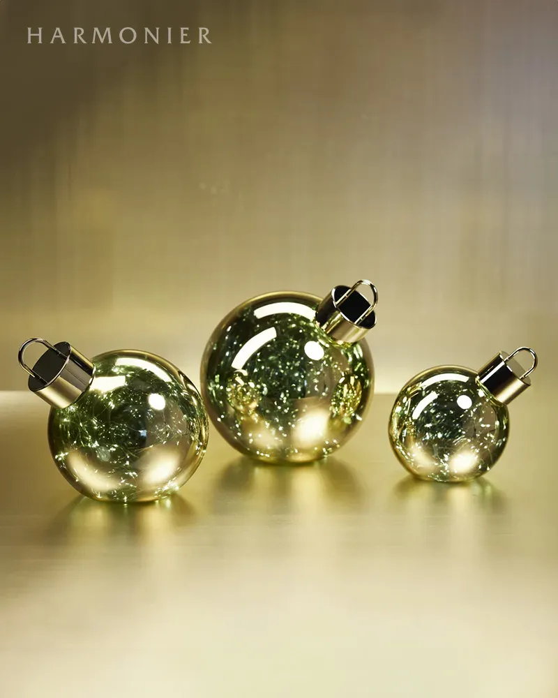 LEDメタリックグラスボールオブジェ/ゴールド/XXL｜クリスマス雑貨の