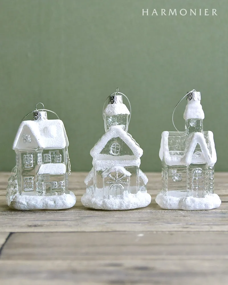 グラスハウスオーナメント（ツリー/レンガ/出窓）｜クリスマス雑貨の
