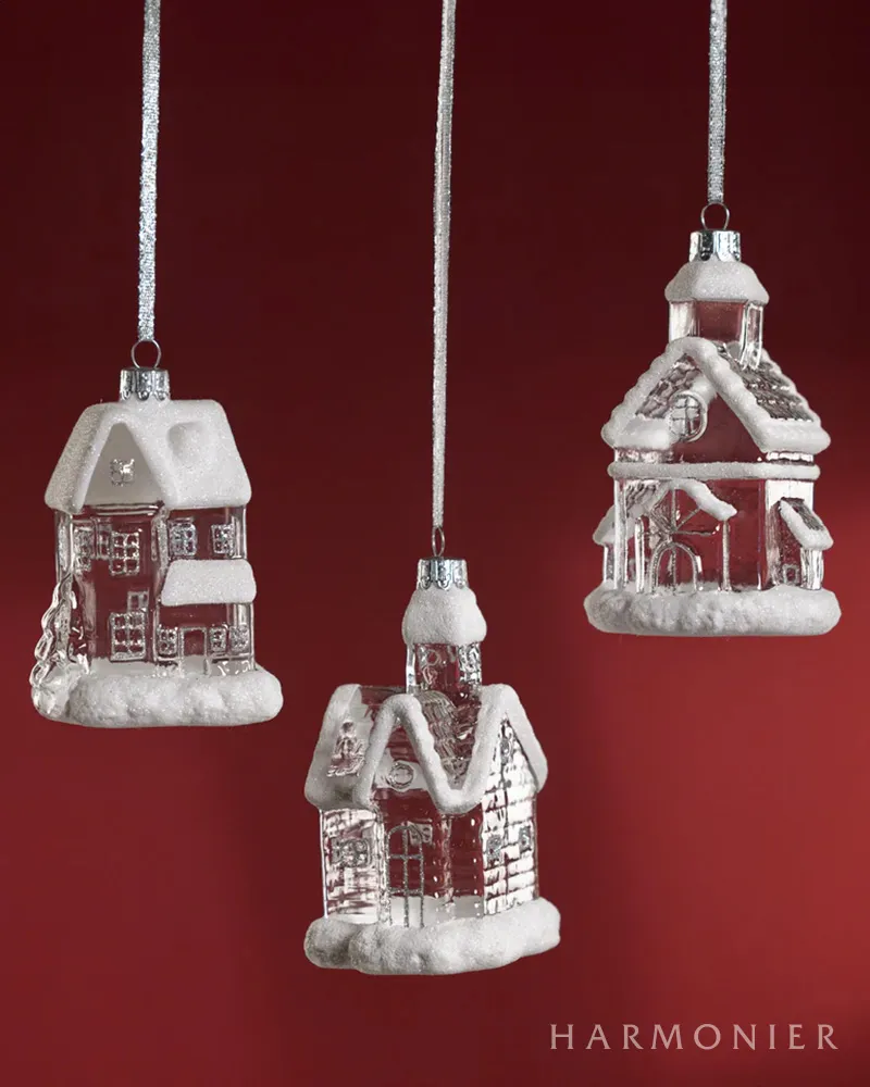 グラスハウスオーナメント（ツリー/レンガ/出窓）｜クリスマス雑貨の