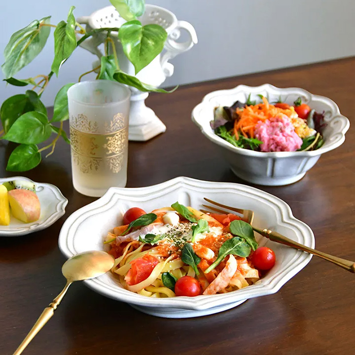 イタリアPier1 パスタ皿&プレート2セット 美濃焼 カレー＆パスタ皿2色4ピースセット［日本製］（お皿