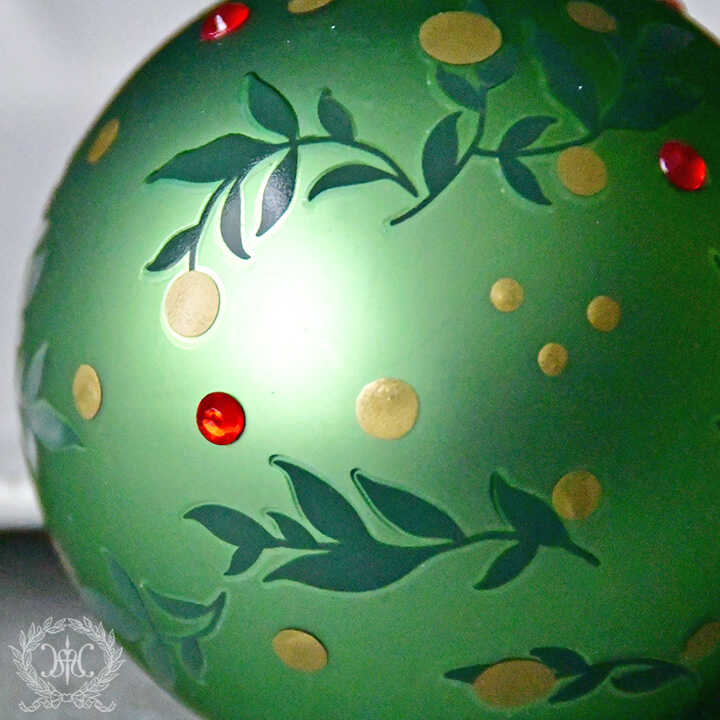 【Web Store限定】リーフ柄クリスマスカラーガラスボール3色セット