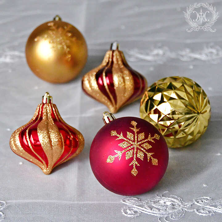 ヴェネツィア　ムラノグラス　クリスマスボール　直径8cm レッド