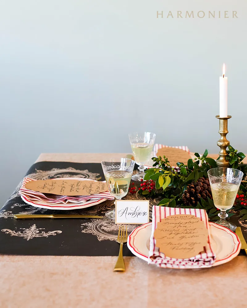 WebStore限定｜ブラックアーカイバルペーパーテーブルランナー｜輸入