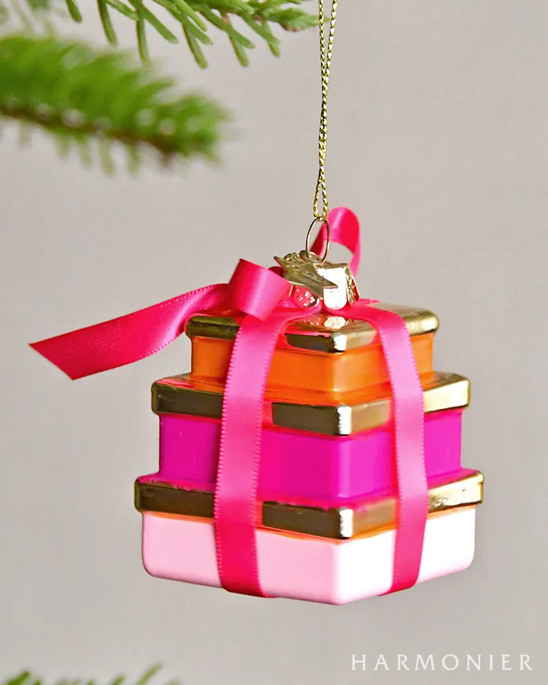 ギフトボックスオーナメント/ピンク｜クリスマス雑貨の通販 ハルモニア