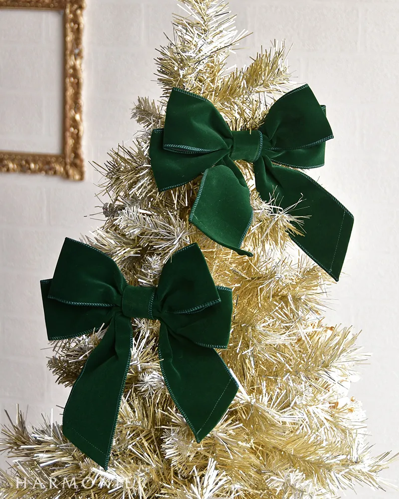 ベルベットリボンクリップ2コセット/グリーン｜クリスマス雑貨の通販