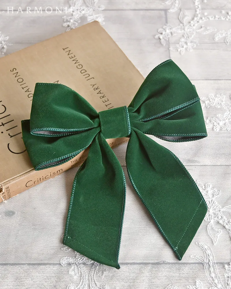 ベルベットリボンクリップ2コセット/グリーン｜クリスマス雑貨の通販