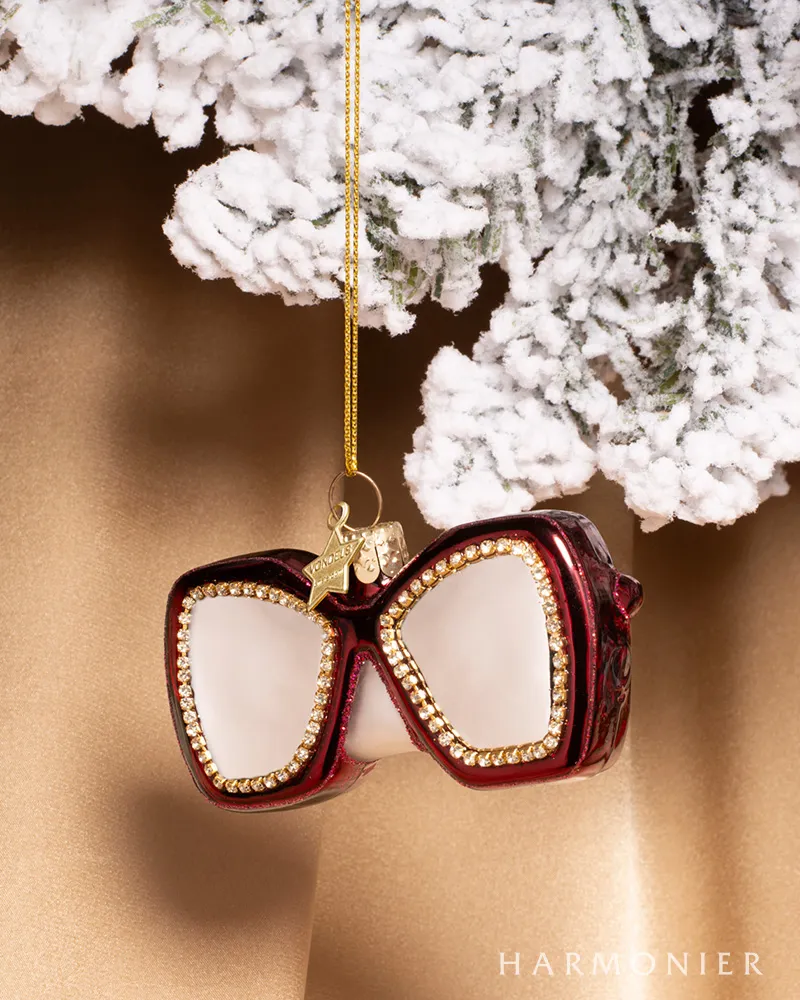 バーガンディーメガネオーナメント｜クリスマス雑貨の通販 ハルモニア