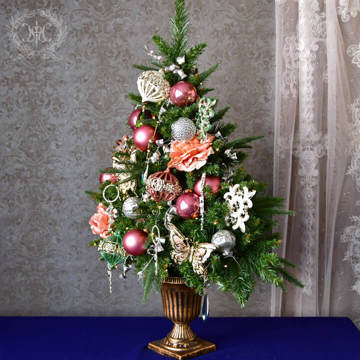 【Web Store限定】クリスマスツリーセット90cm/ジュエルローズガーデン