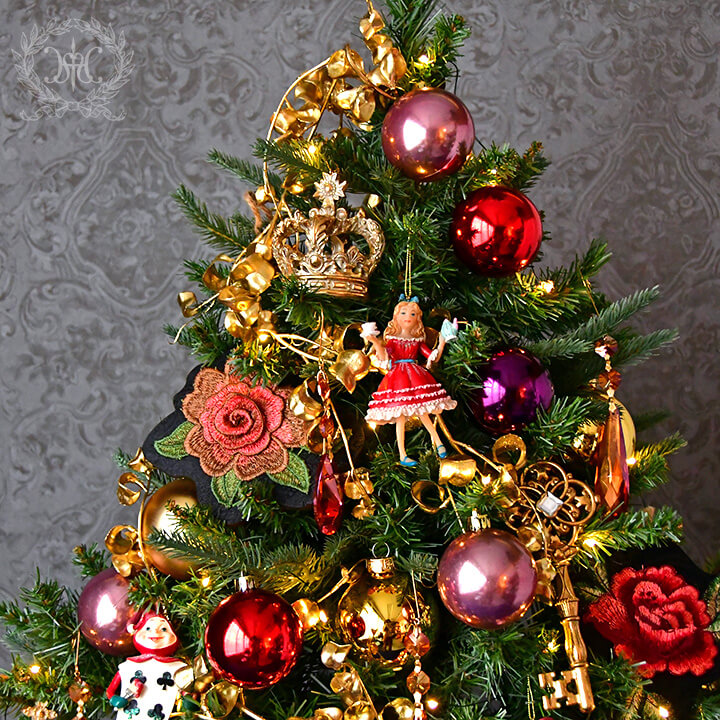 クリスマスツリー ウッドベースツリー ゴールド 木製ポットツリー 組み立て式 120cm - 1