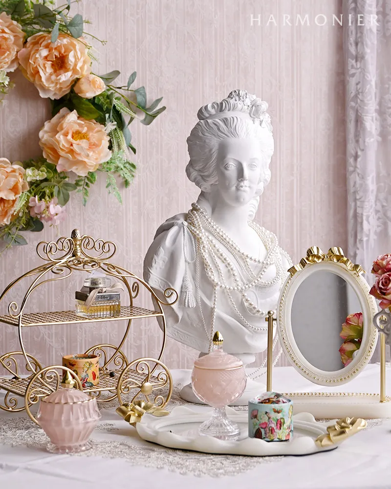 マーブルリボンミラー/ホワイト | 輸入雑貨の通販ハルモニア web store