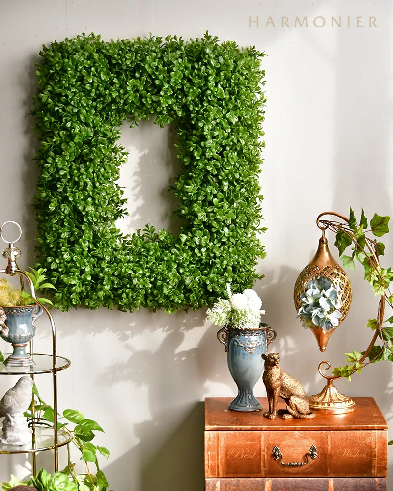 着せ替え機能リース！グリーンオーバル 40cmブルーオーナメントボールクリスマスリース 1個［ストエキ